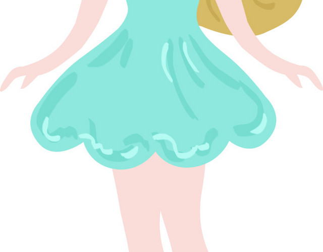 绿色裙子女孩