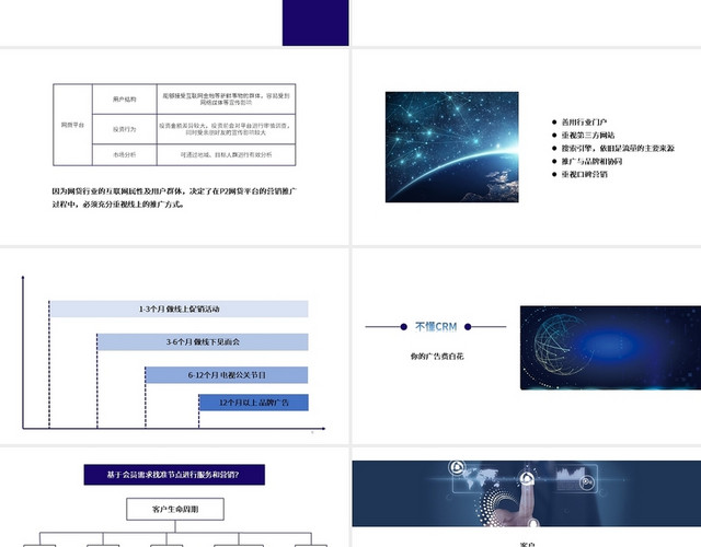 深蓝色简约风格互联网金融运营思维和推广策略2PPT模板