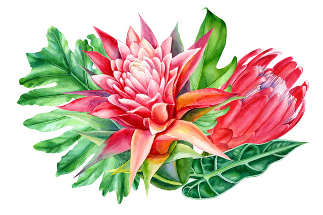 简约大气绿色树木花卉