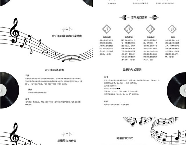 黑白高级音乐基础能力音符基础课件说课PPT从零开始认识简谱