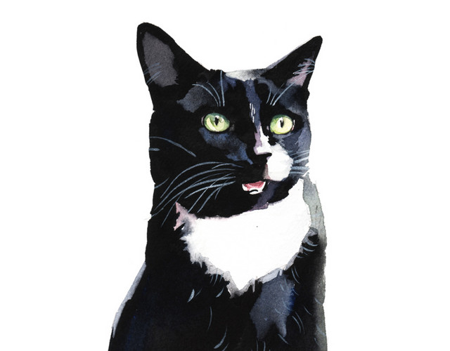 黑色简约猫咪矢量素材