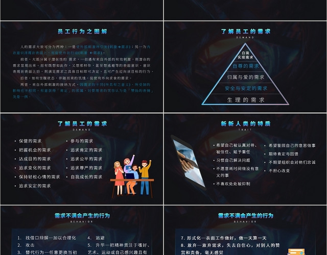 黑色简约风主管员工问题处理技巧PPT模板