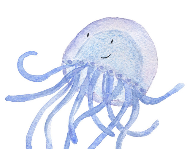 清新水彩手绘插画元素