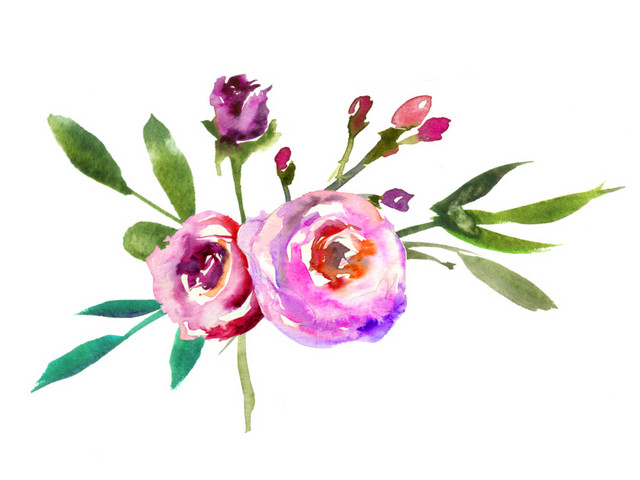 水彩花朵免抠素材