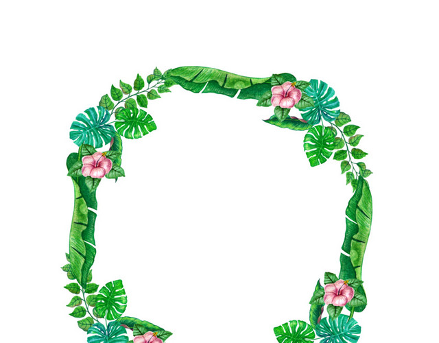 绿色花环免抠素材