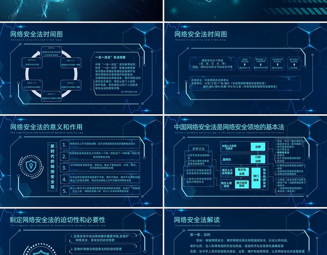 新时代等级保护科技风PPT网络安全