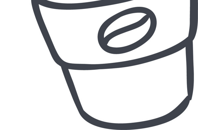 黑色手绘杯子素描设计矢量图片