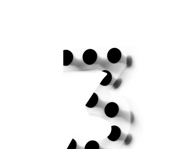 简约风石子组合数字3