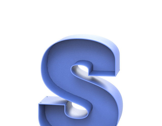 文艺英文彩色字母S