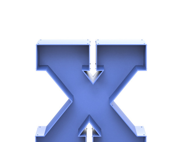文艺英文彩色字母X