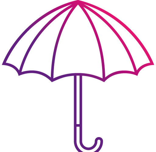 创意粉色雨伞图标设计矢量图片
