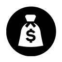 白色金钱袋子图标