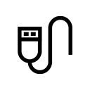 黑色简笔画数据线图标
