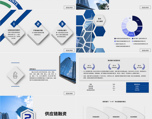 蓝色微颗粒简约供应链融资方案简介商务通用PPT模板