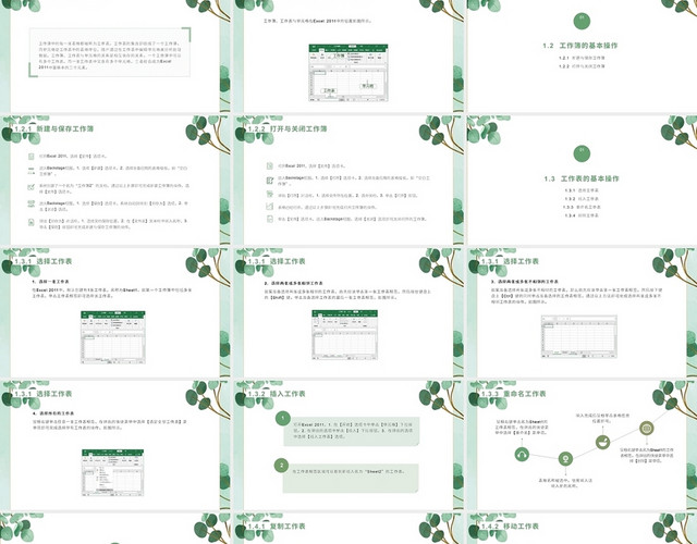 绿色小清新OFFICE基础教程课件PPT模板