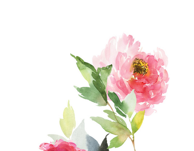 手绘卡通花朵素材