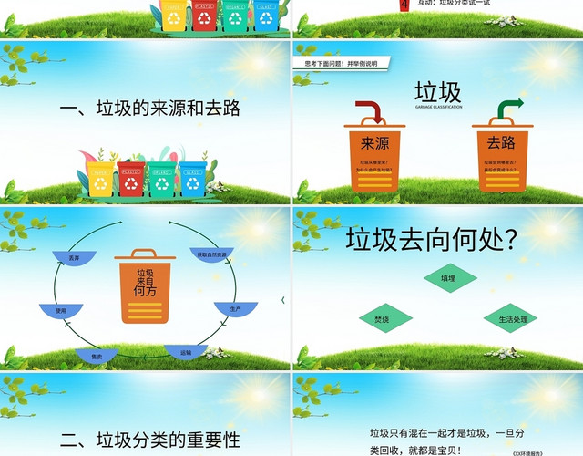 简约卡通垃圾分类小常识课件PPT