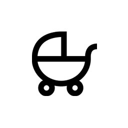 手绘简约黑色图标婴儿车