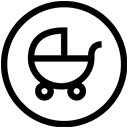 手绘简约黑色图标婴儿车