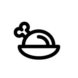 手绘简约黑色图标鸡肉
