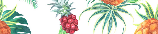 彩色手绘菠萝背景水彩插画