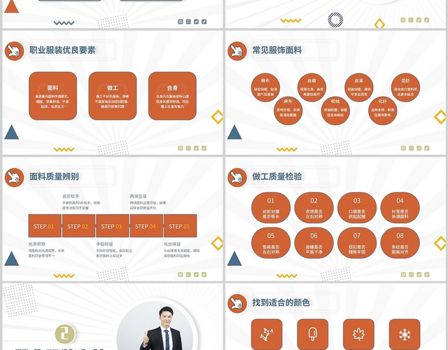 橙色商务通用职业形象商务仪表礼仪知识培训PPT模板