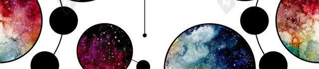 彩色手绘星球插画背景素材