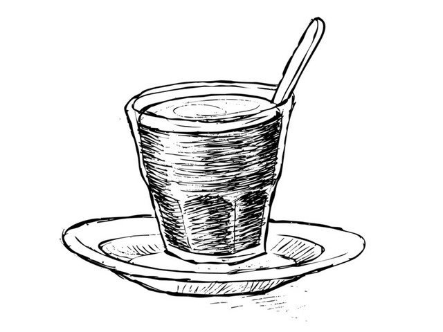 黑色杯子素描素材