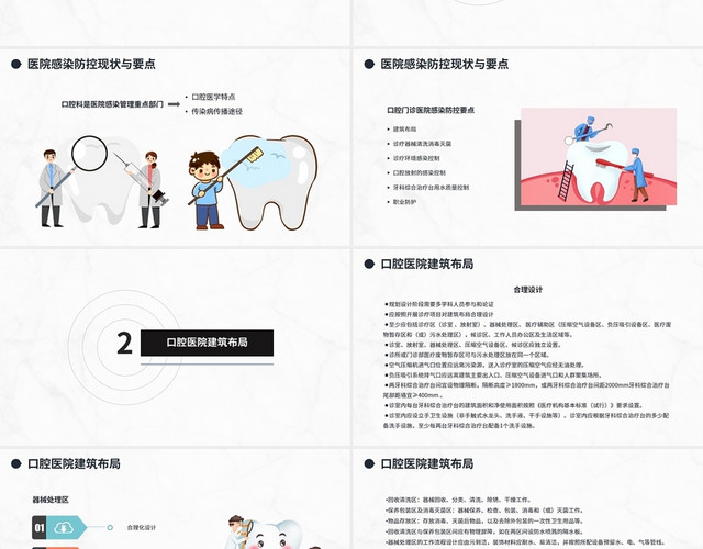 浅灰色简约风口腔科院感管理培训PPT模板