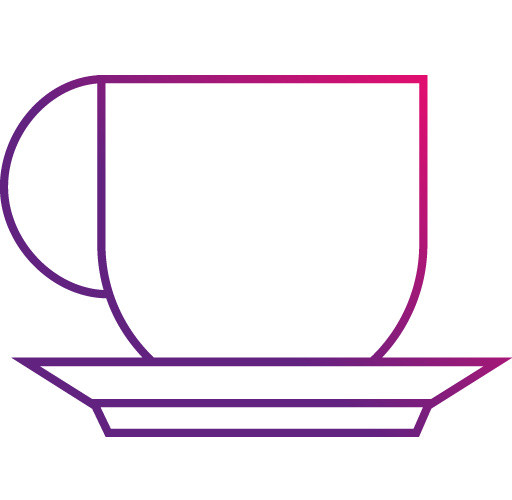 简笔画茶具渐变图标素材