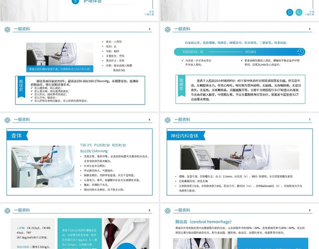 蓝色简约护理个案汇报PPT模板