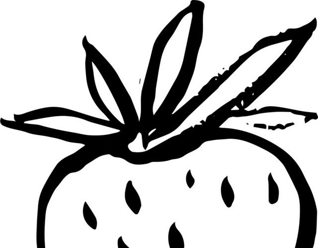 水彩黑色草莓水果素材