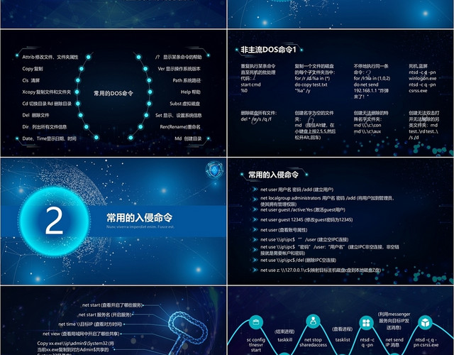 蓝色 科技风 网络安全攻防教程 网络安全PPT