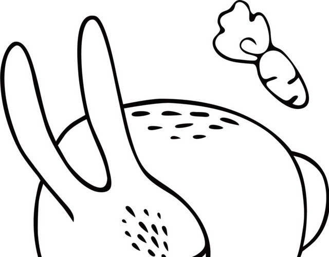 简笔画动物兔子萝卜素材