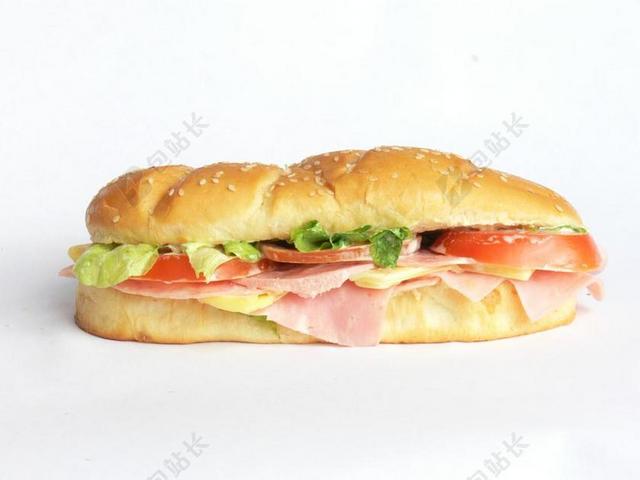 食物美味诱人的火腿三明治背景图片