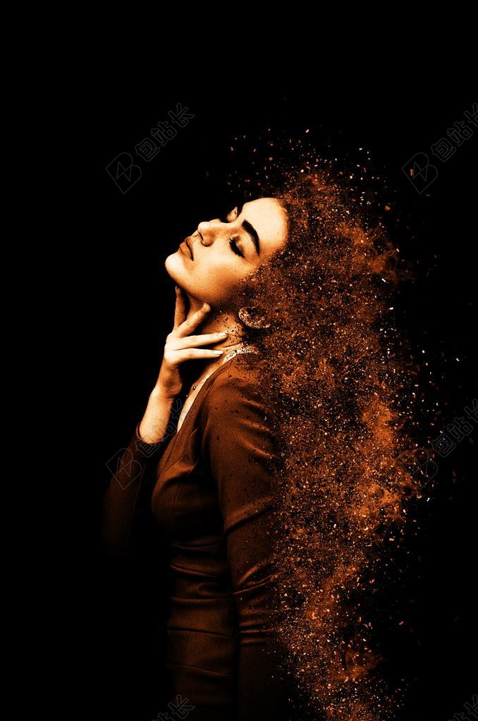 广告时尚女子金粉背景图片