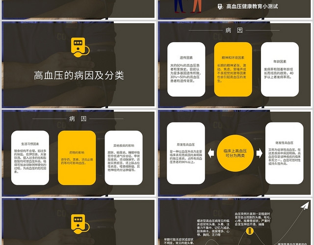 简约医疗专业灰色了解预防高血压讲解教学PPT模板