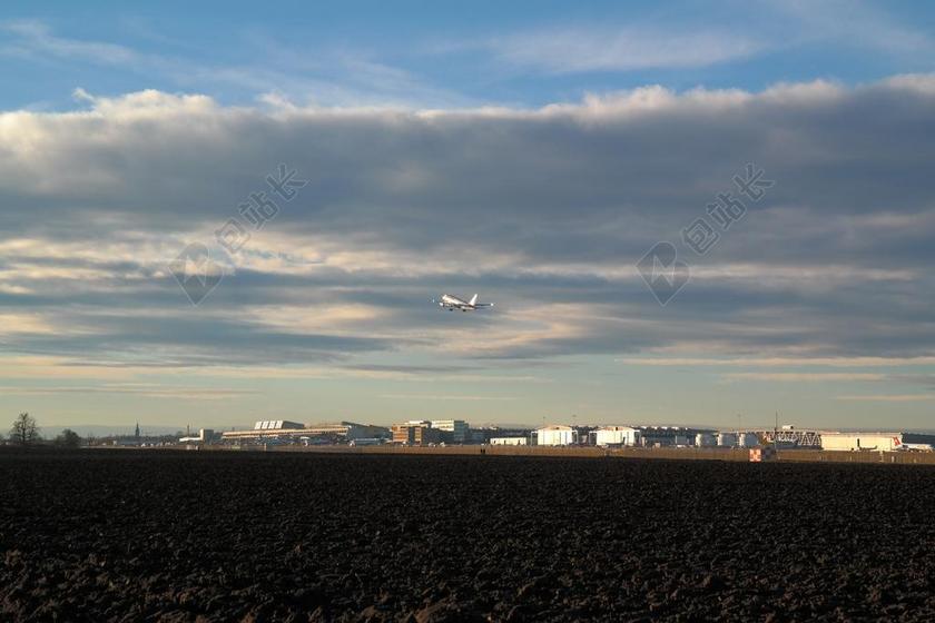 航天航空户外机场背景图片