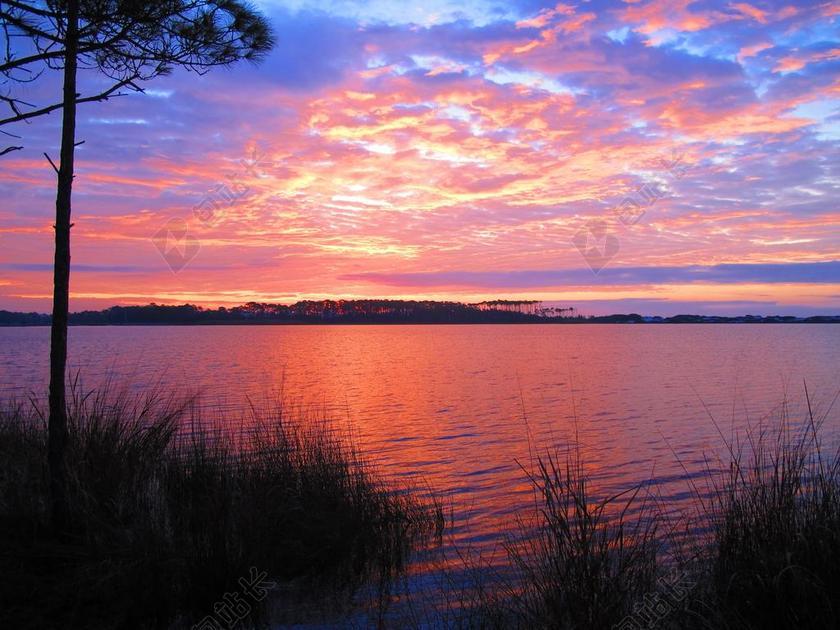 格雷州立公园 佛罗里达 海边 海滩 日落