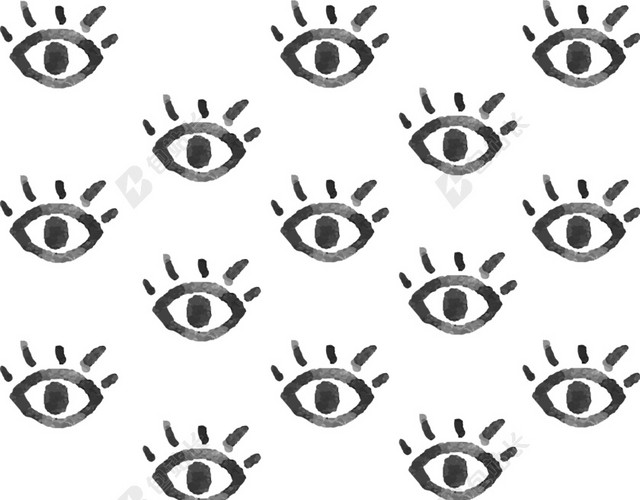 黑色简笔画四方连续图案