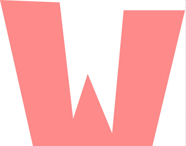 文艺英文字母彩色W