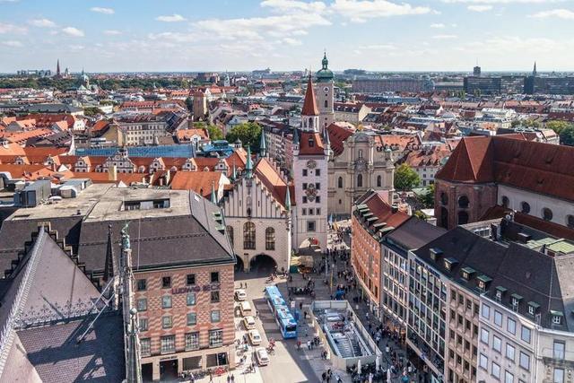 慕尼黑 MARIENPLATZ 大会堂 圣母玛利亚 玛丽安列
