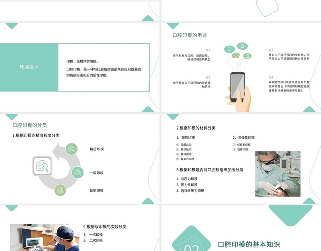 绿色简约商务口腔取模PPT模板