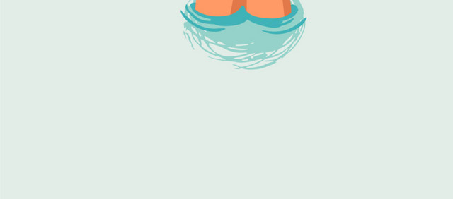 卡通手绘彩色潜水插图