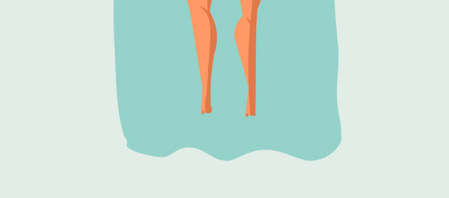 卡通手绘彩色日光浴插图