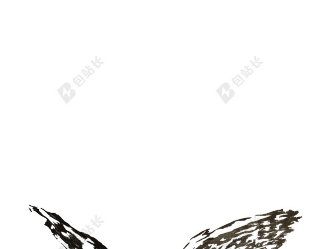 卡通手绘黑白鹰插图