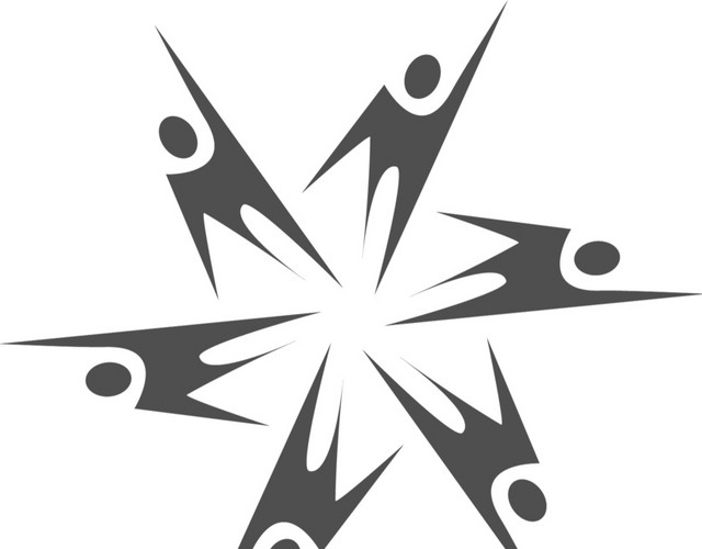 卡通简约黑色团队图标