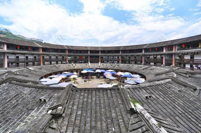 中国 福建省 土楼 建筑 公寓 壳 圆