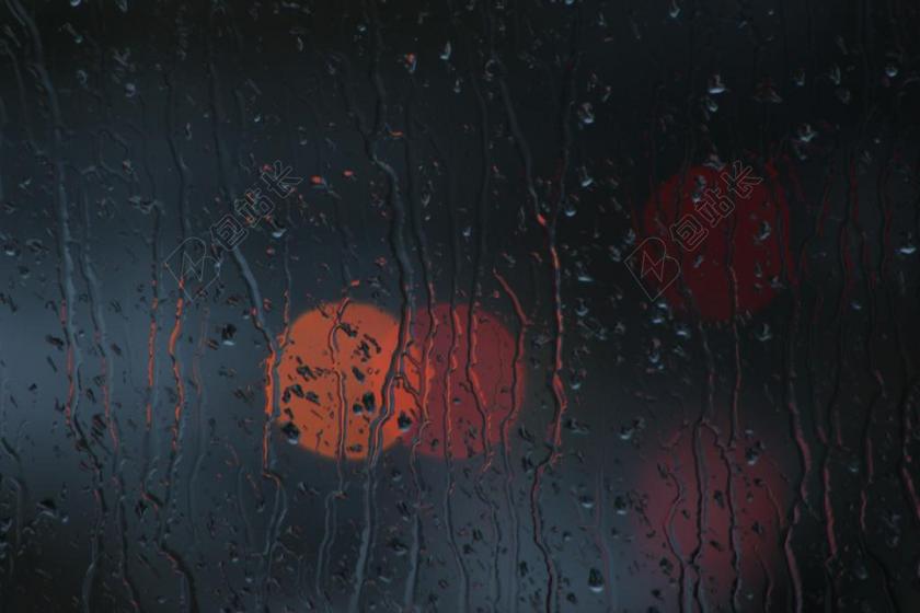 唯美玻璃雨景背景图片