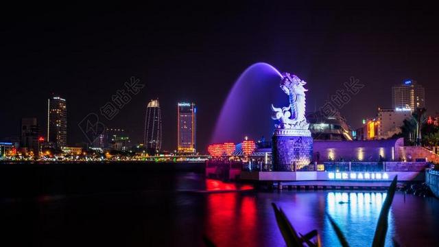 达南 越南 岘港 越南语 行政中心 玉米 汉河 河 夜